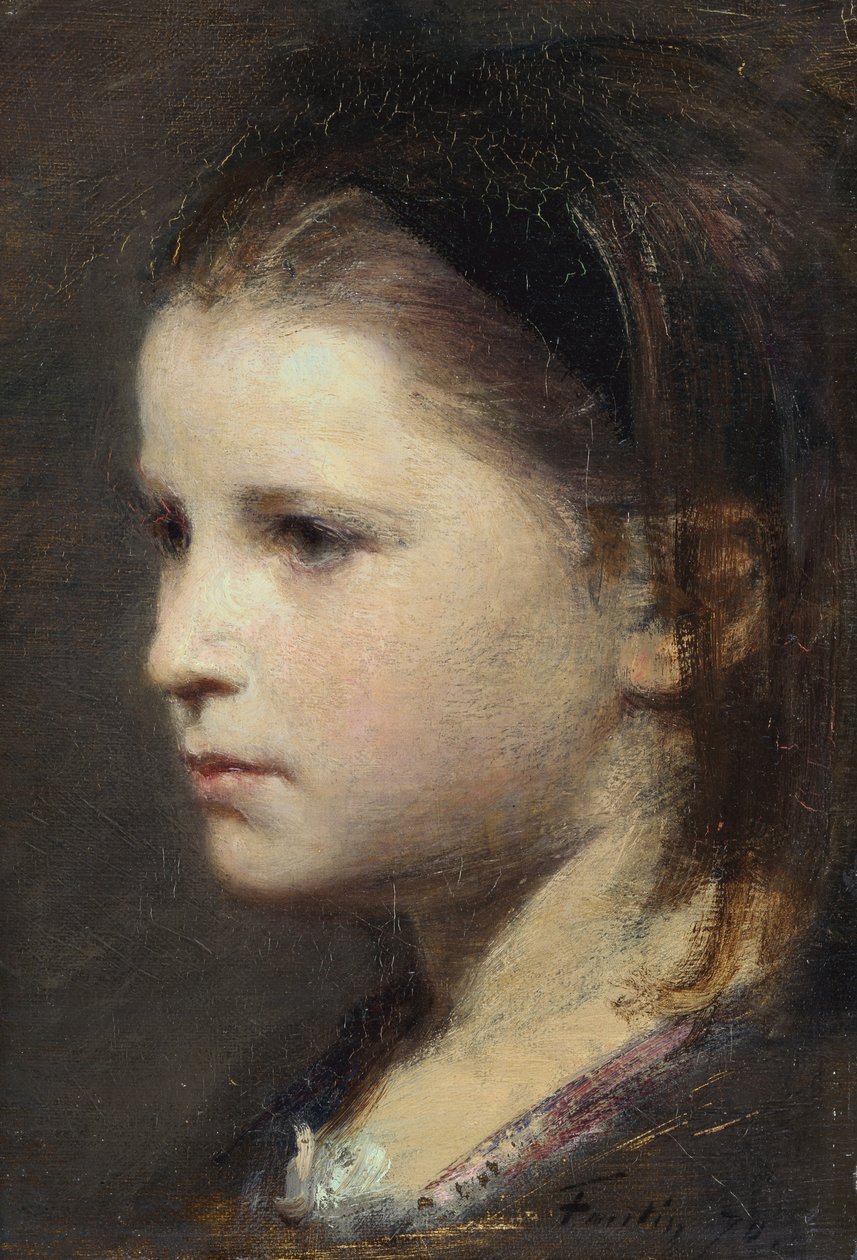 Head of a young girl by Ignace Henri Jean Fantin Latour