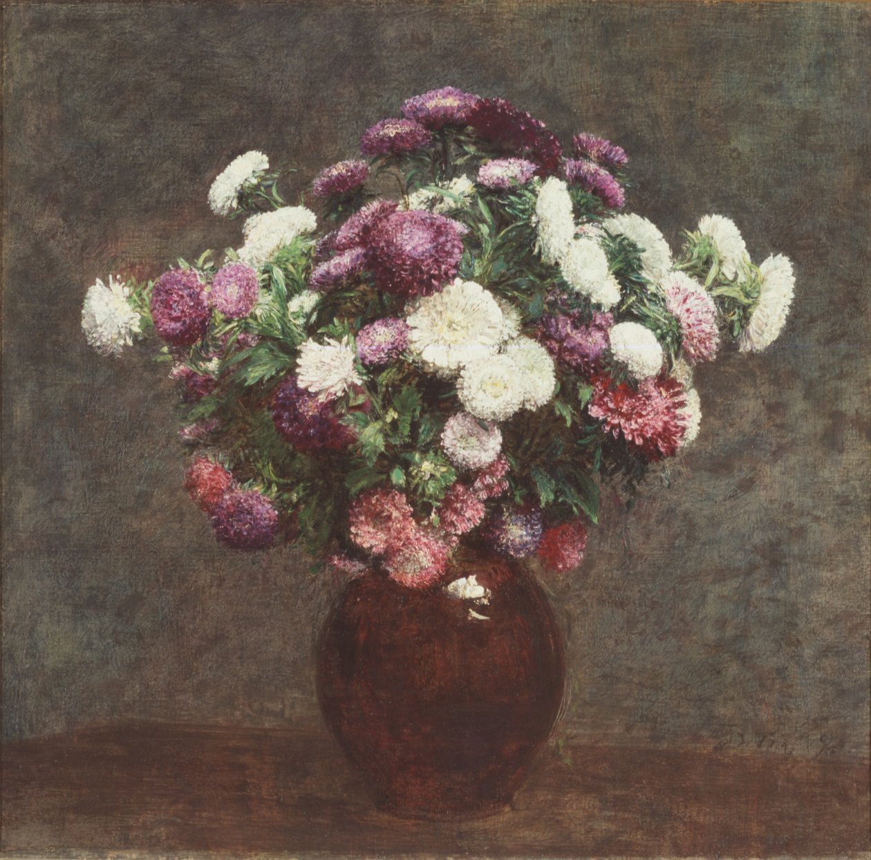 Asters in a Vase by Ignace Henri Jean Fantin Latour