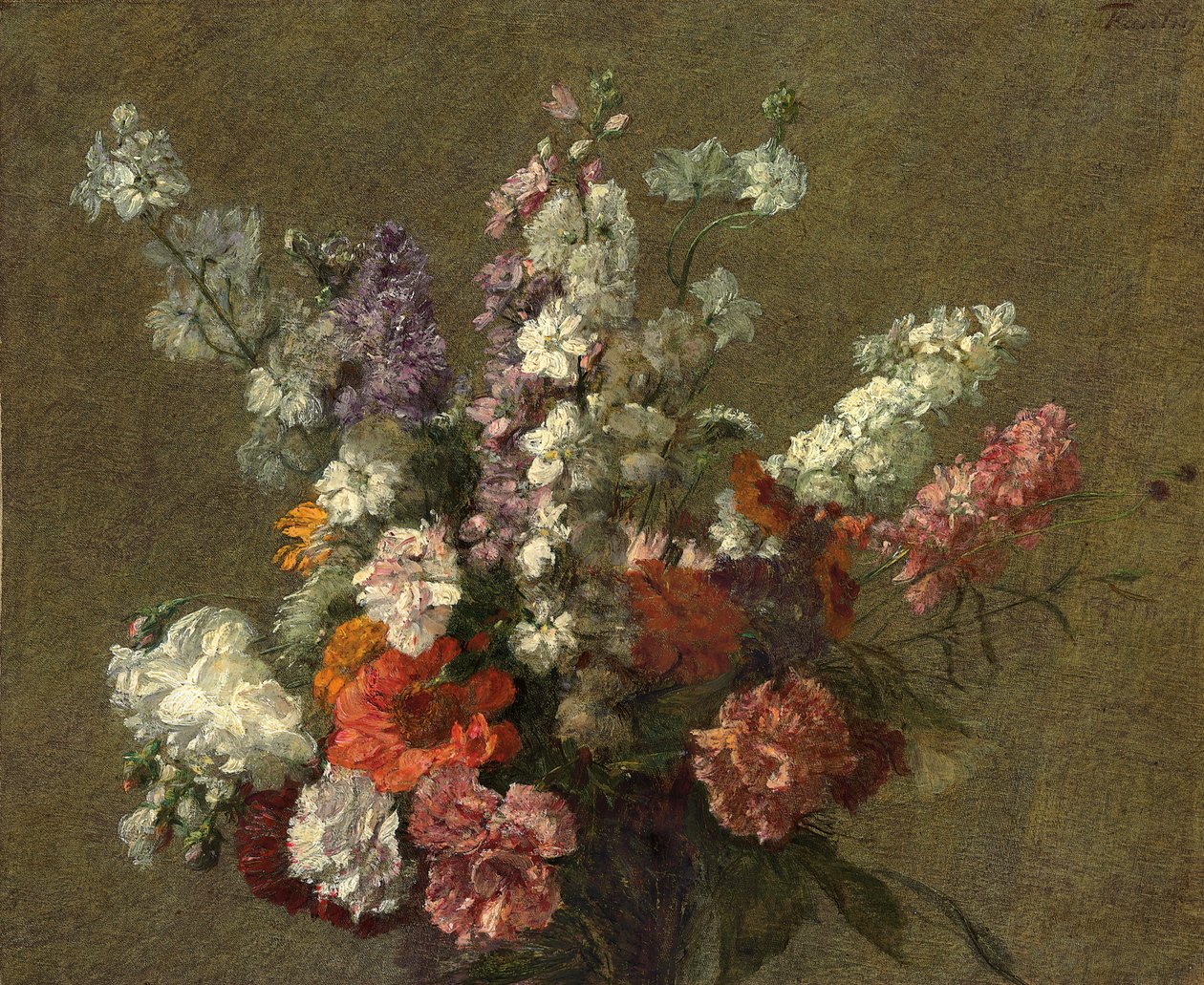 Delphiniums by Ignace Henri Jean Fantin Latour
