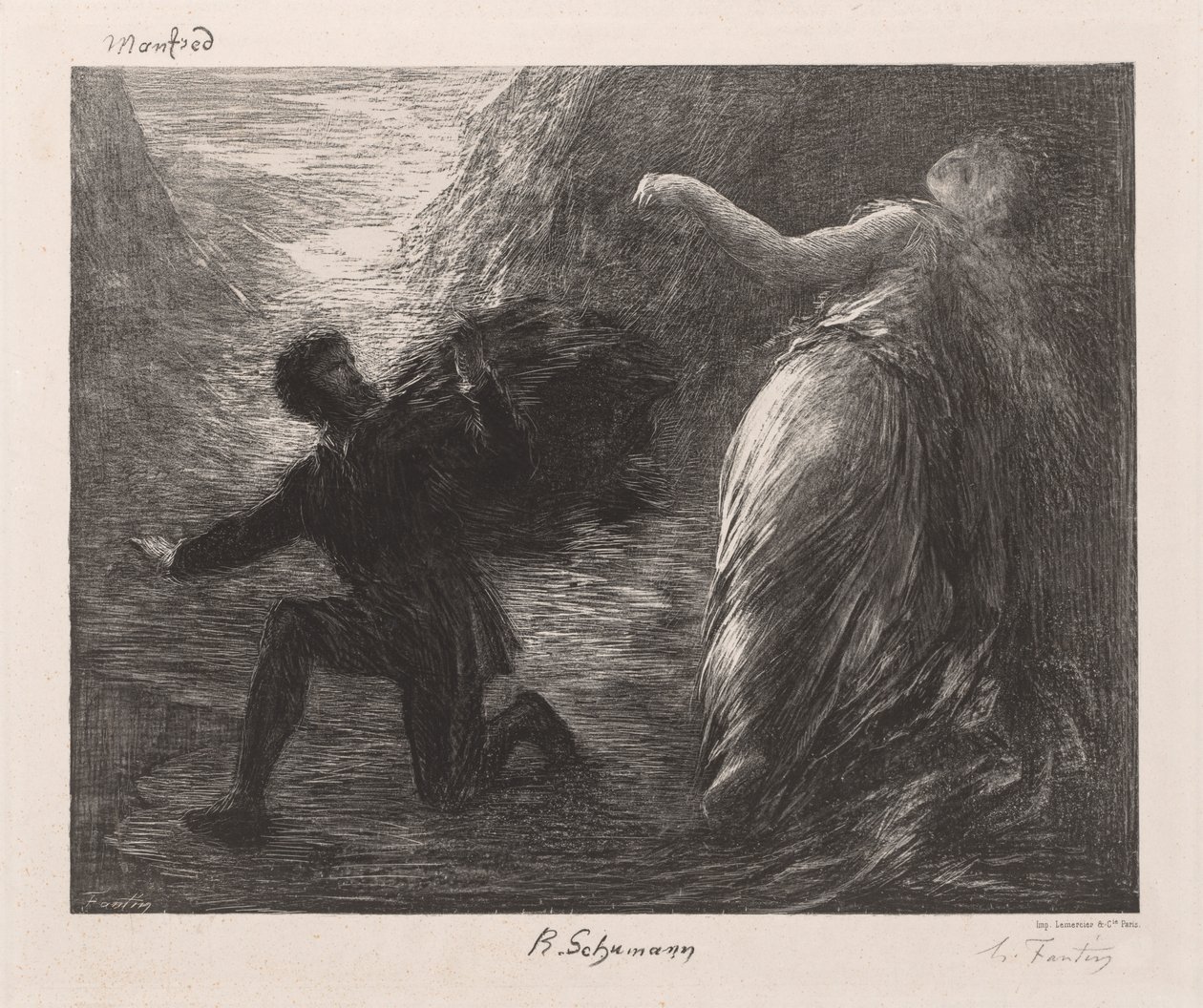 Manfred and Astarté, 1879 by Ignace Henri Jean Fantin Latour