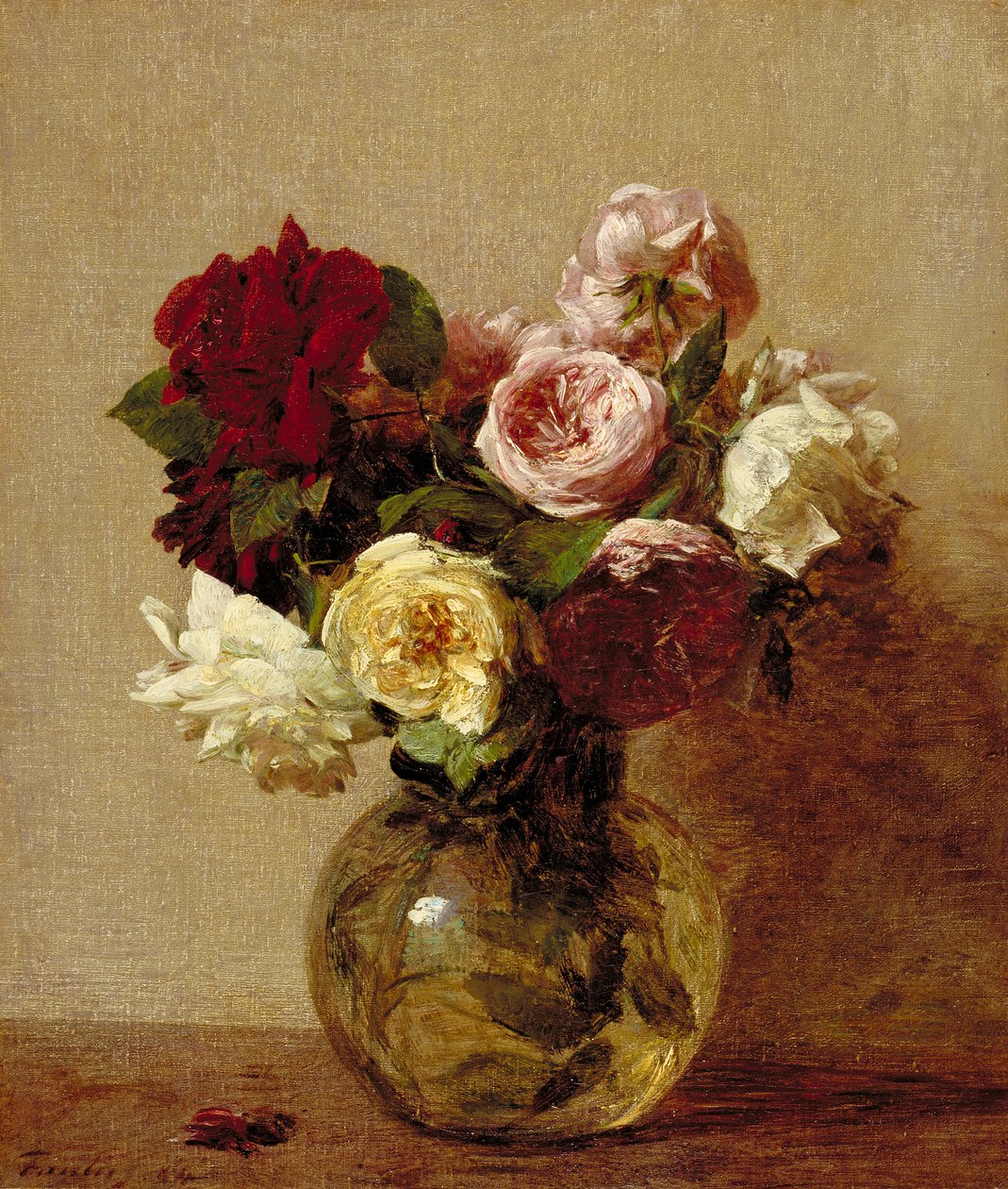 Roses by Ignace Henri Jean Fantin Latour