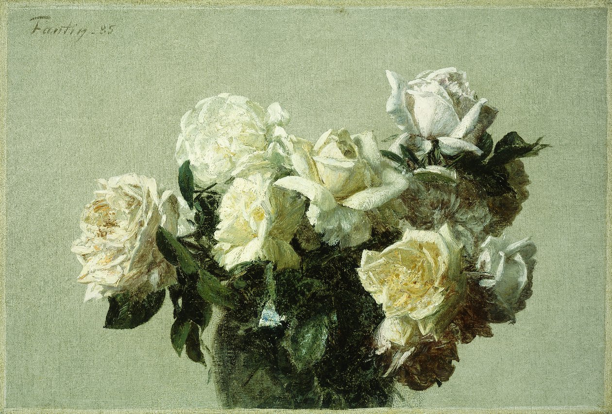 Roses by Ignace Henri Jean Fantin Latour