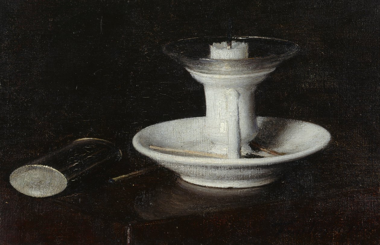 White Candlestick by Ignace Henri Jean Fantin Latour