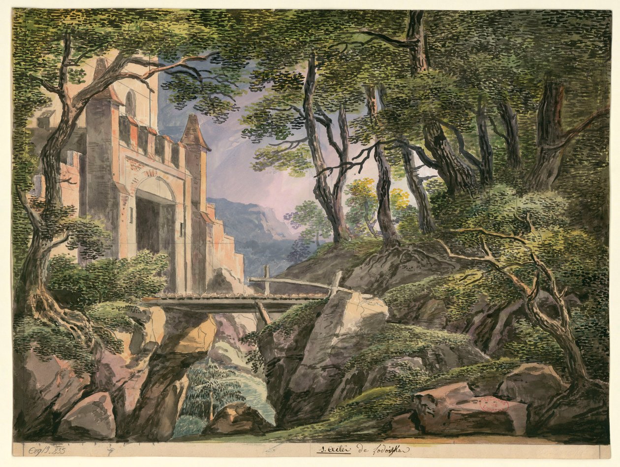 Sketch for the Decor of the First Act, Opera Lodoïska by Cherubini, First Performed at the Théâtre Feydeau in Paris on 18 July 1791 by Ignazio Degotti
