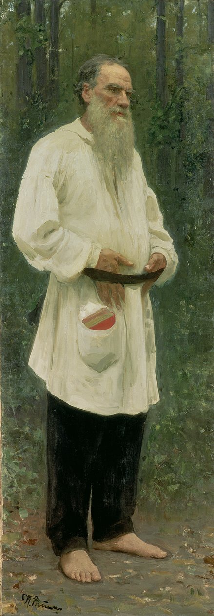 Portrait of Lev Tolstoy (1828-1910) 1901 by Ilya Efimovich Repin