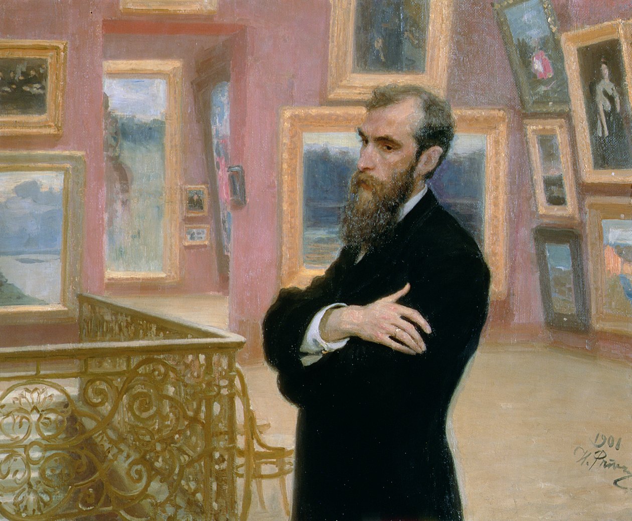 Portrait of Pavel Tretyakov in the Gallery, 1901 by Ilya Efimovich Repin