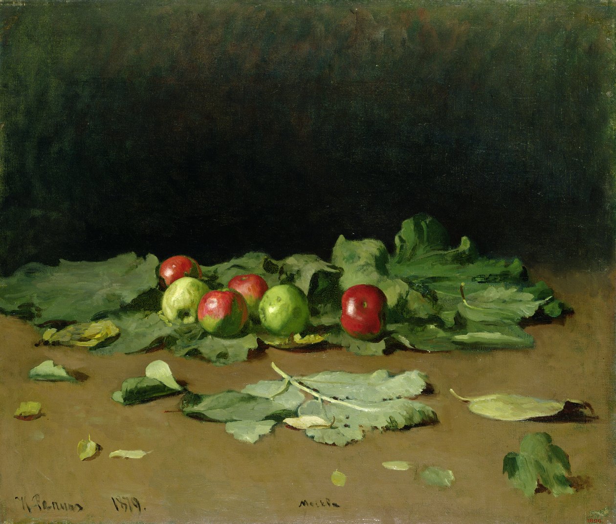 Still Life of Apples and Leaves, 1879 by Ilya Efimovich Repin