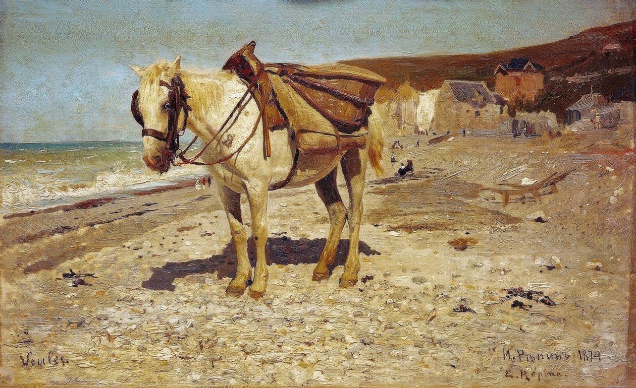 Horse for Stone Hauling in Veules by Ilya Efimovich Repin