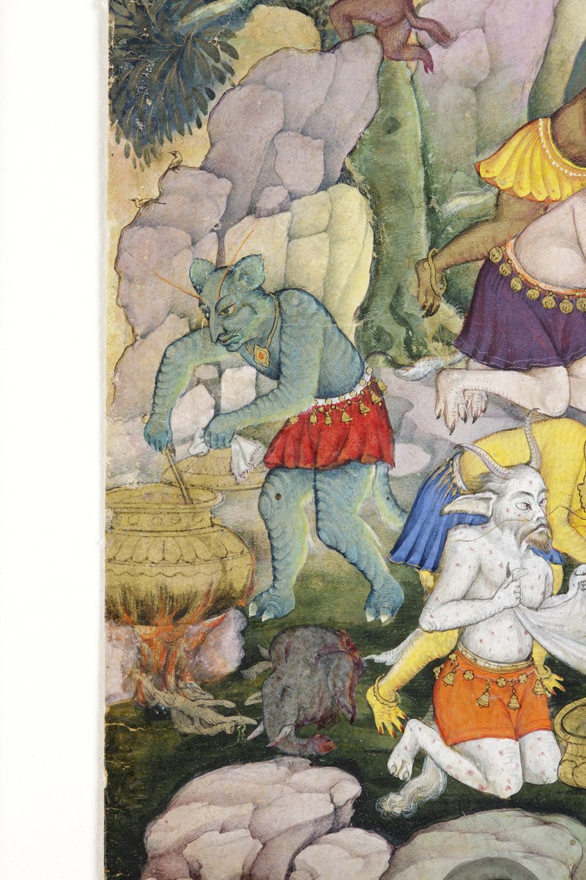 Detail from Demons in a Wild Landscape, c.1600 by Indian School