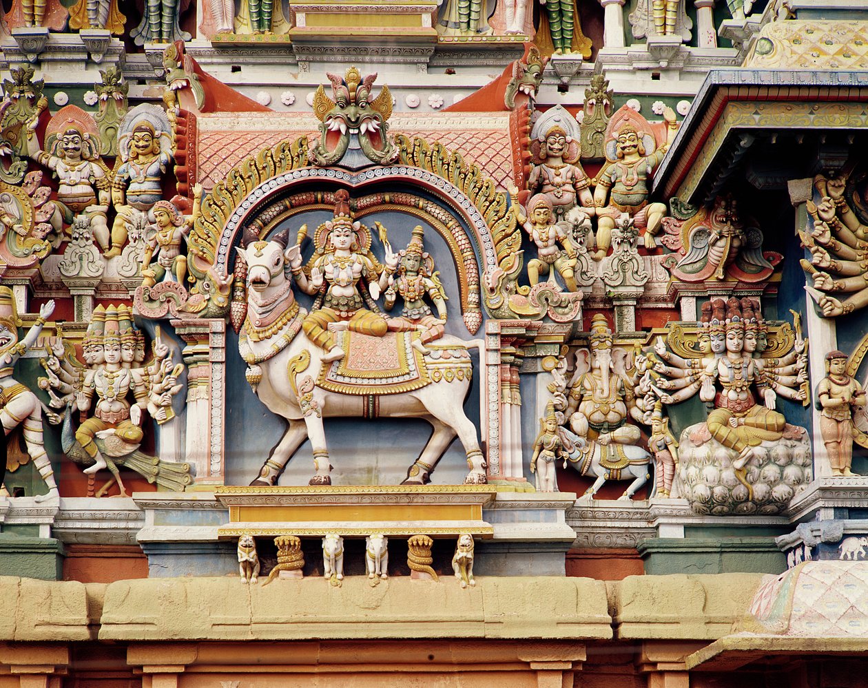 Relief Depicting Shiva and Parvati Riding on Nandi by Indian School
