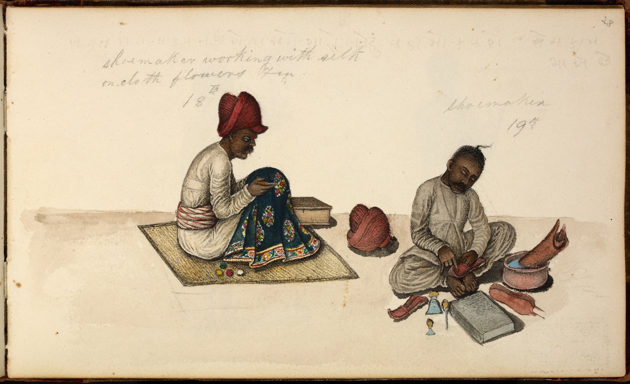Shoemaker and Embroiderer by Indian School