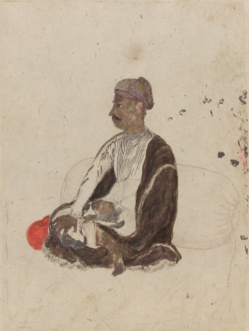 Figure of Seated Man by Indian School