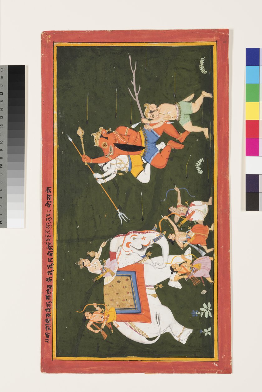 Indra Battles the Demon Vritrasura by Indian School