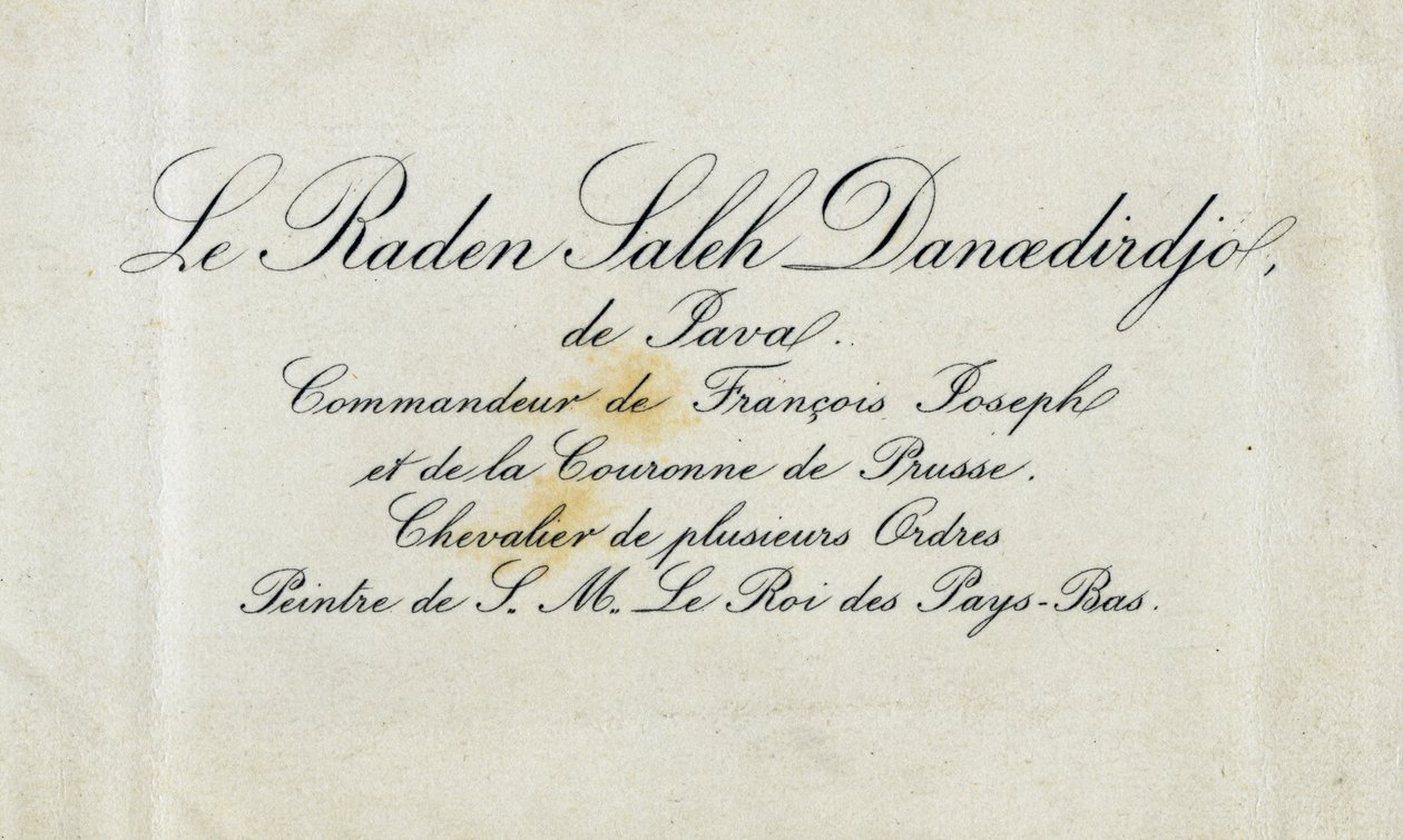 Calling card of Raden Saleh Danoedirdgio, c.1850-80 by Indonesian School