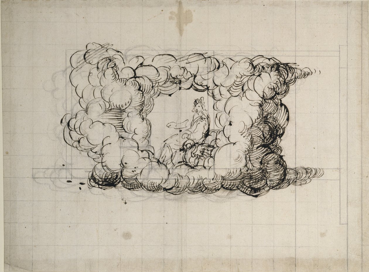 Theatre Drawing by Inigo Jones