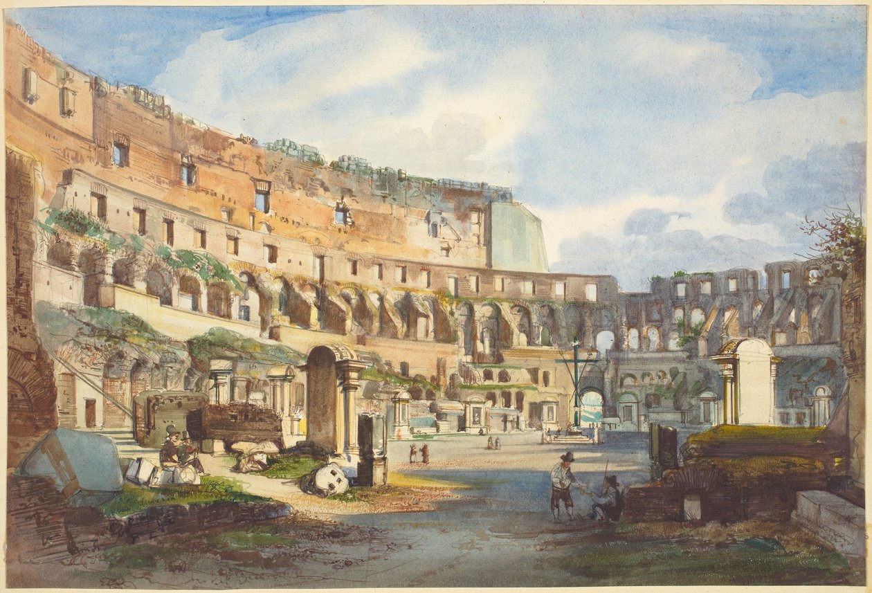 Interior of the Colosseum by Ippolito Caffi
