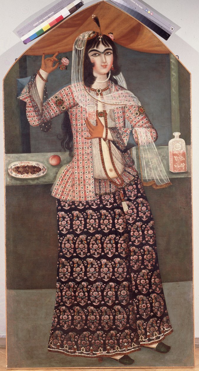 Woman Holding a Rose by Iranian Master