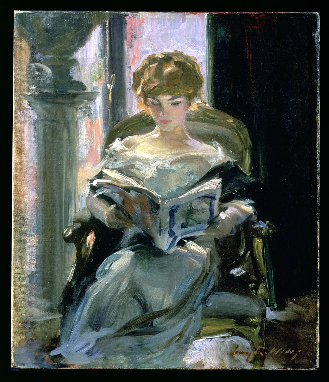 Woman Reading by Irving Ramsay Wiles