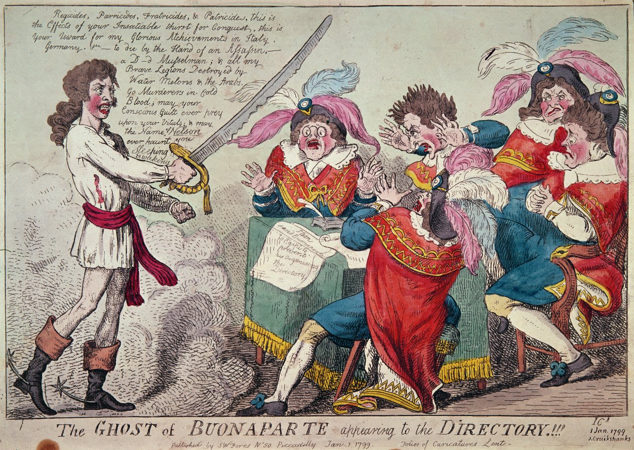 The Ghost of Buonaparte appearing to the Directory!!!, London by Isaac Cruikshank