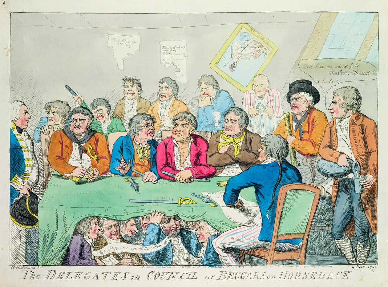 The Delegates in Council or Beggars on Horseback by Isaac Robert Cruikshank