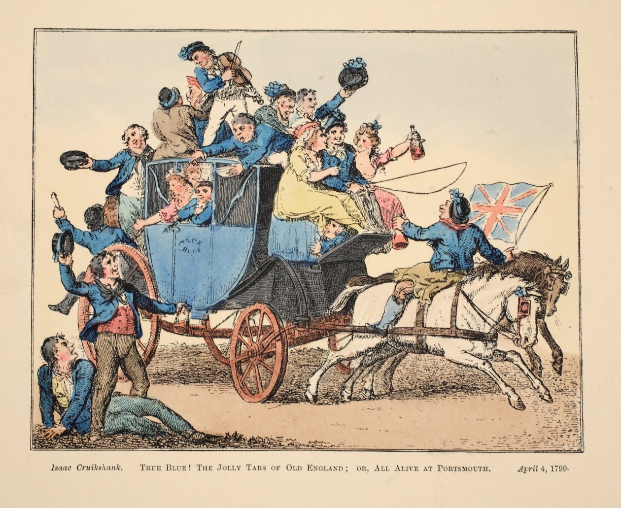 True Blue! The Jolly Tars of Old England; or All Alive at Portsmouth by Isaac Robert Cruikshank