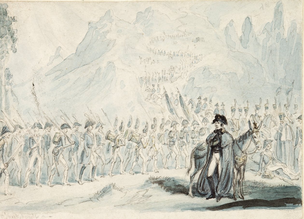 Wellington in the Pyrenees with His Mule by Isaac Robert Cruikshank