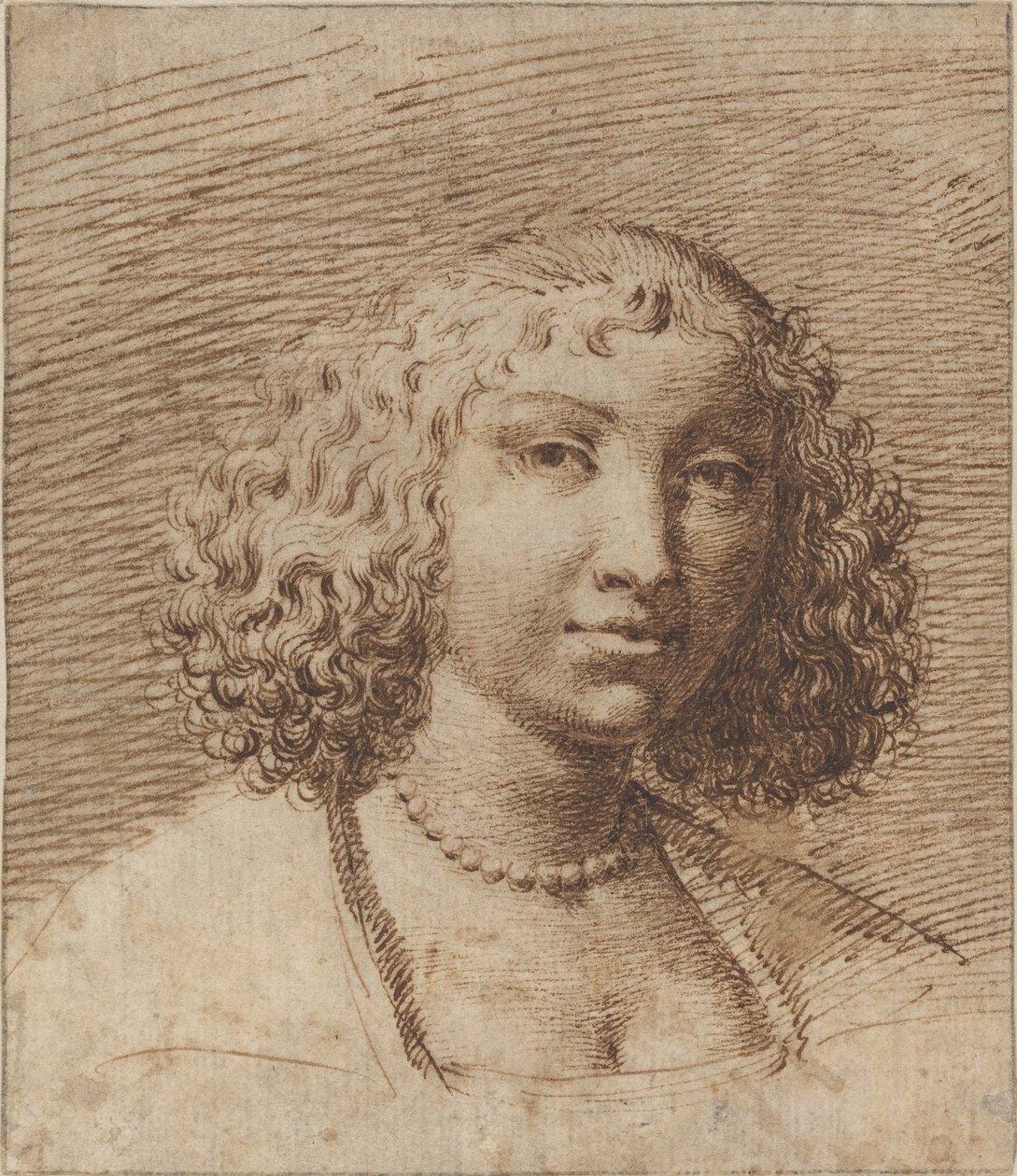 Young Woman with a Pearl Necklace by Isaac Fuller
