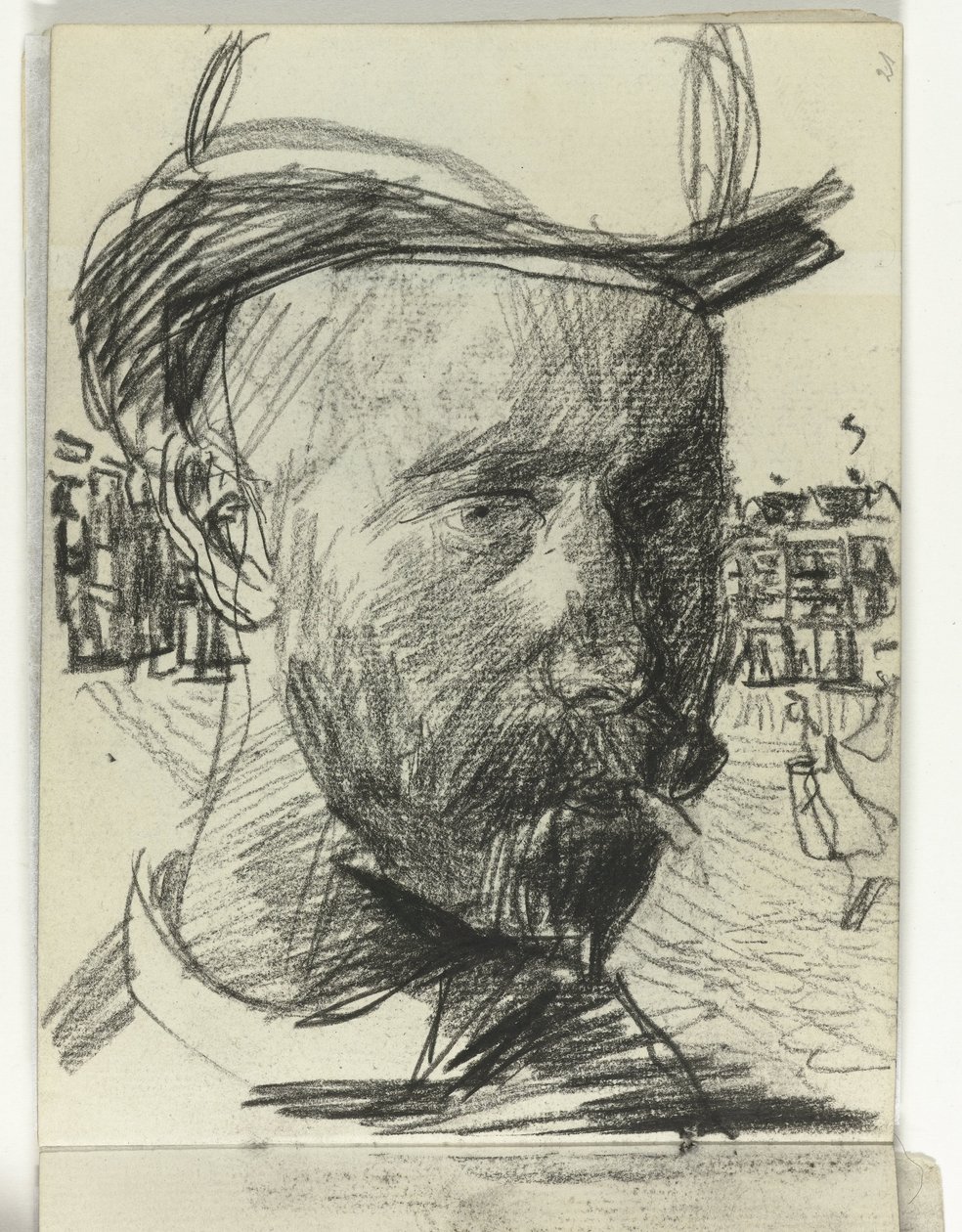 Self-Portrait of Isaac Israels, Smoking by Isaac Israels