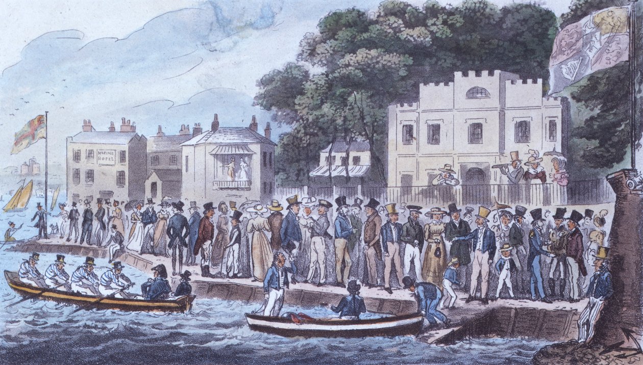 The Promenade at Cowes, 1825 by Isaac Robert Cruikshank
