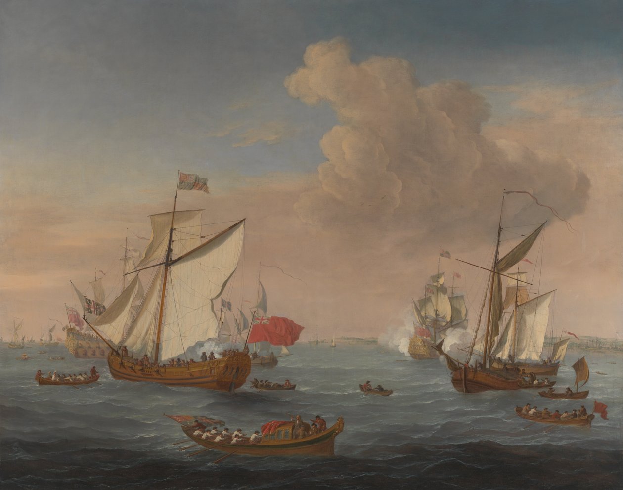 Ships in the Thames Estuary near Sheerness by Isaac Sailmaker