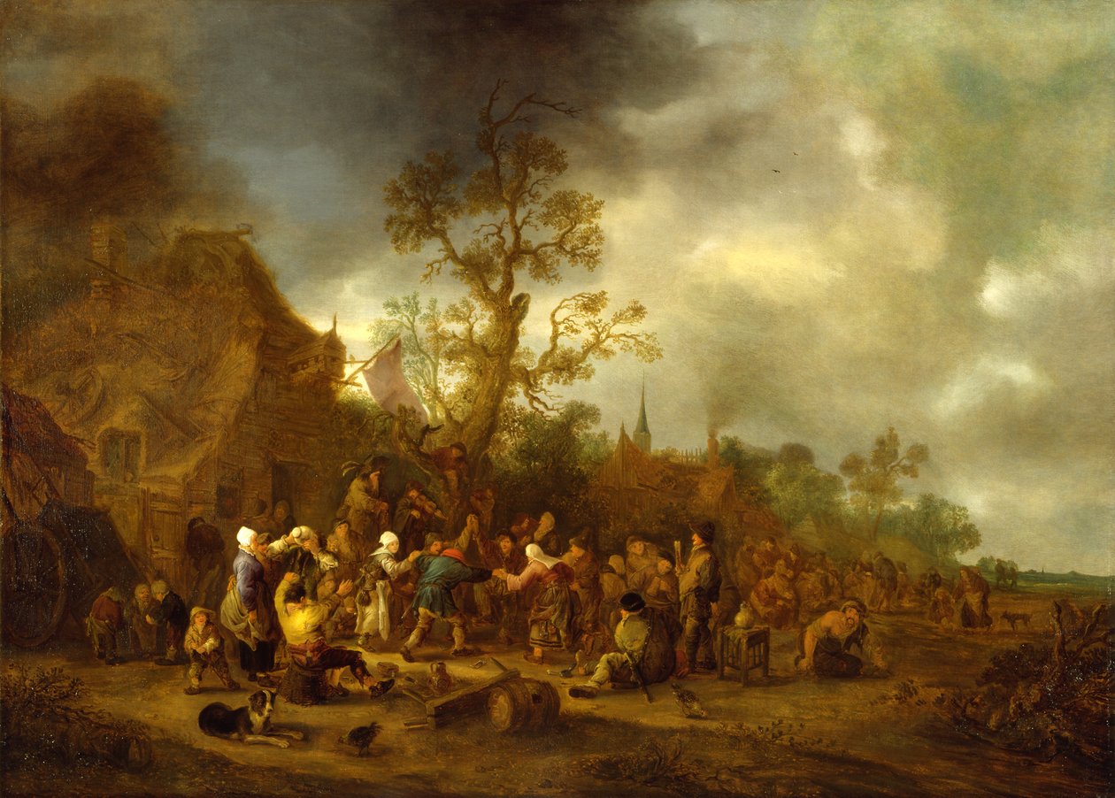 Peasants Merrymaking outside an Inn by Isack van Ostade