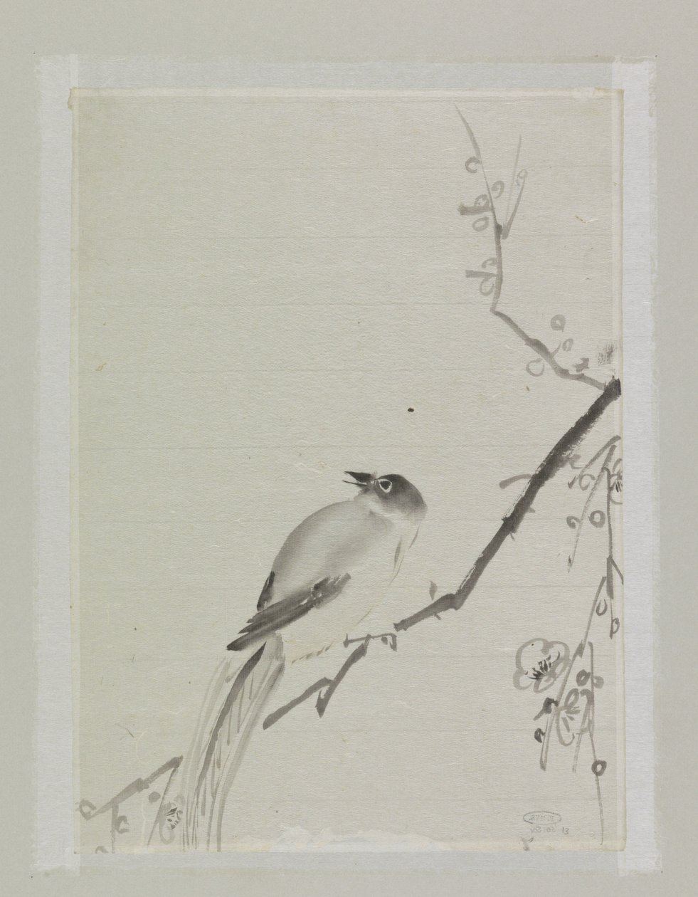 Bird on a Branch of a Cherry Tree by Ishikawa Kazan