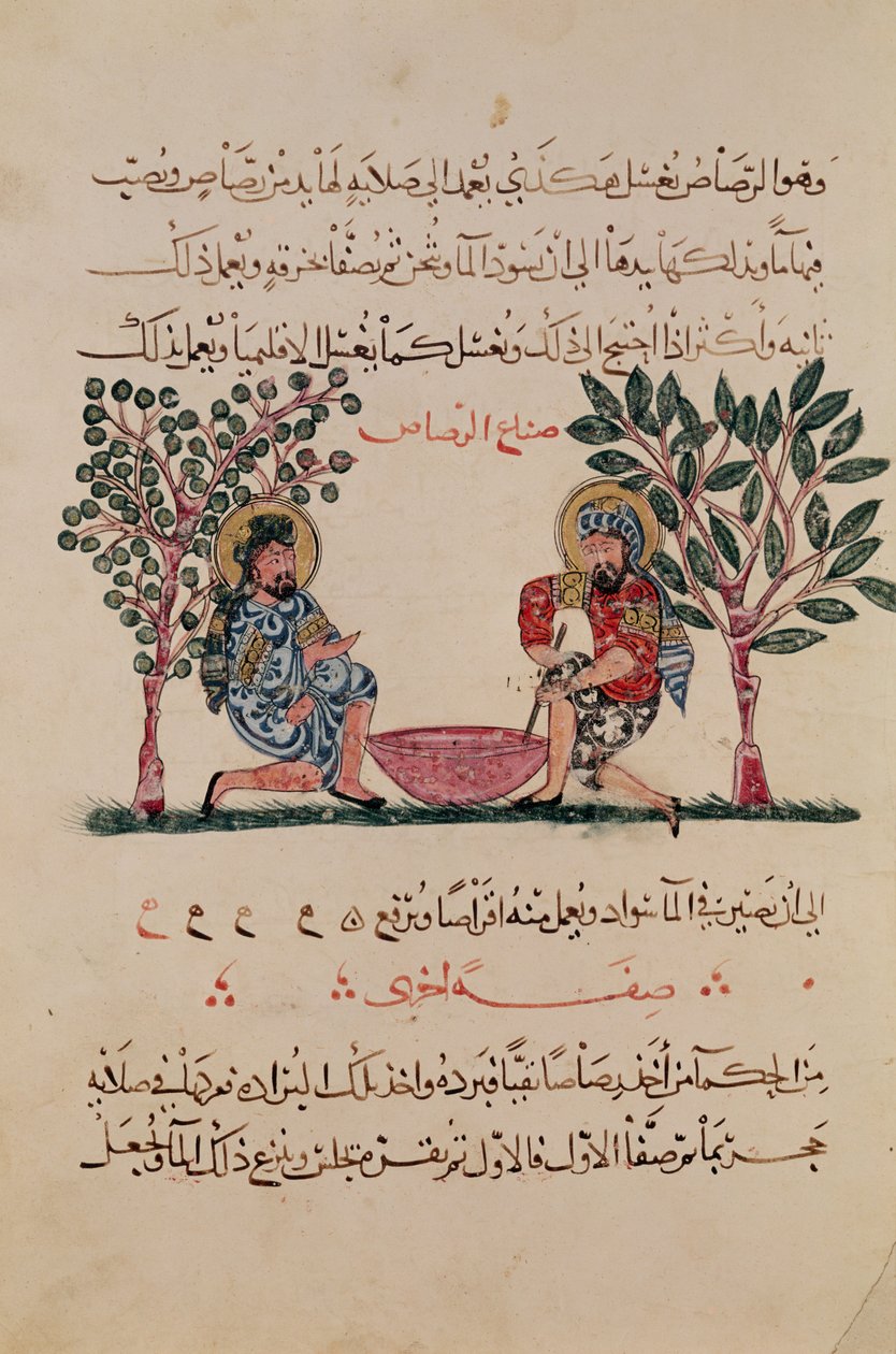 Making Lead, page from an Arabic edition of the treaty of Dioscorides, 