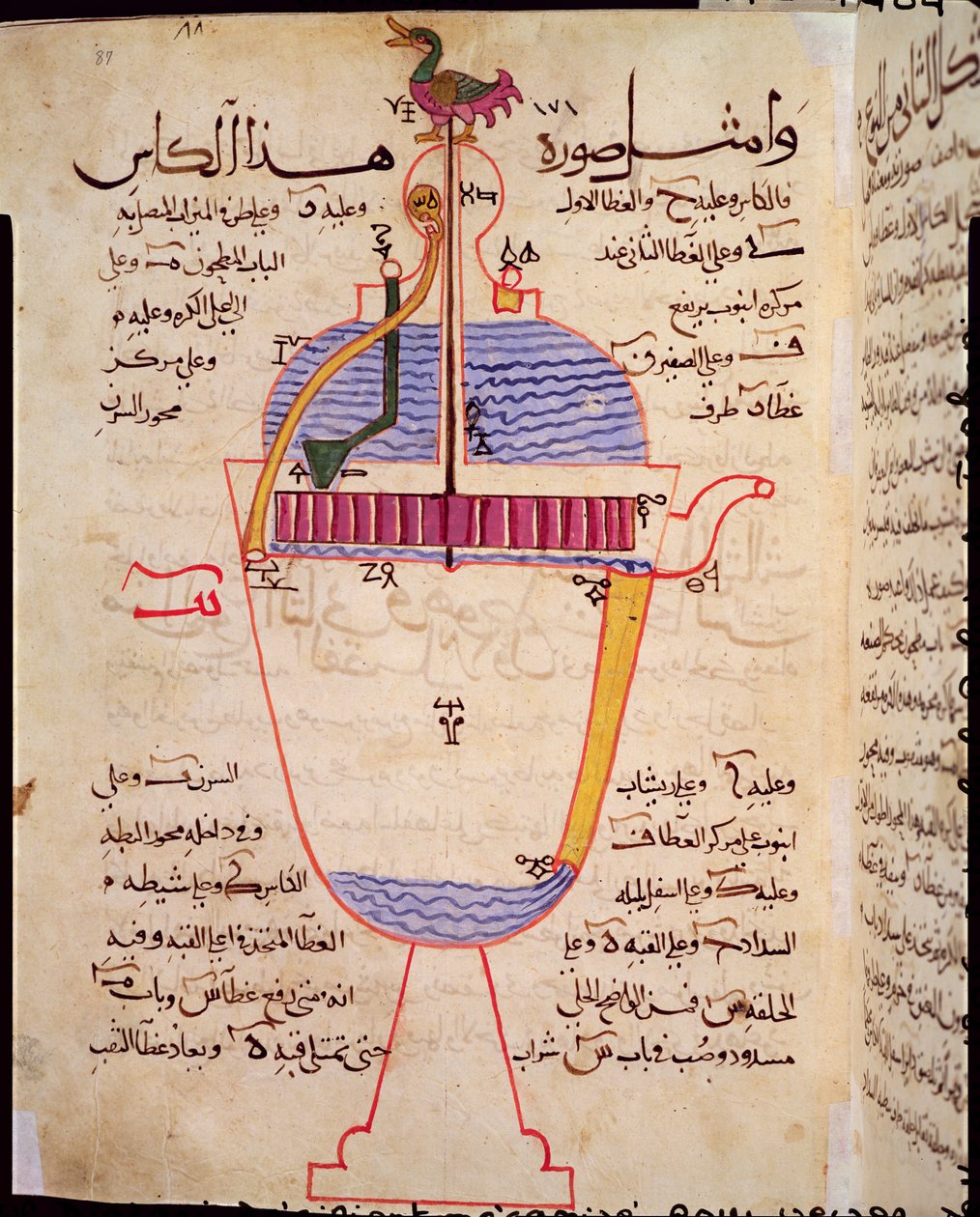 Mechanical device for pouring water, illustration from the 