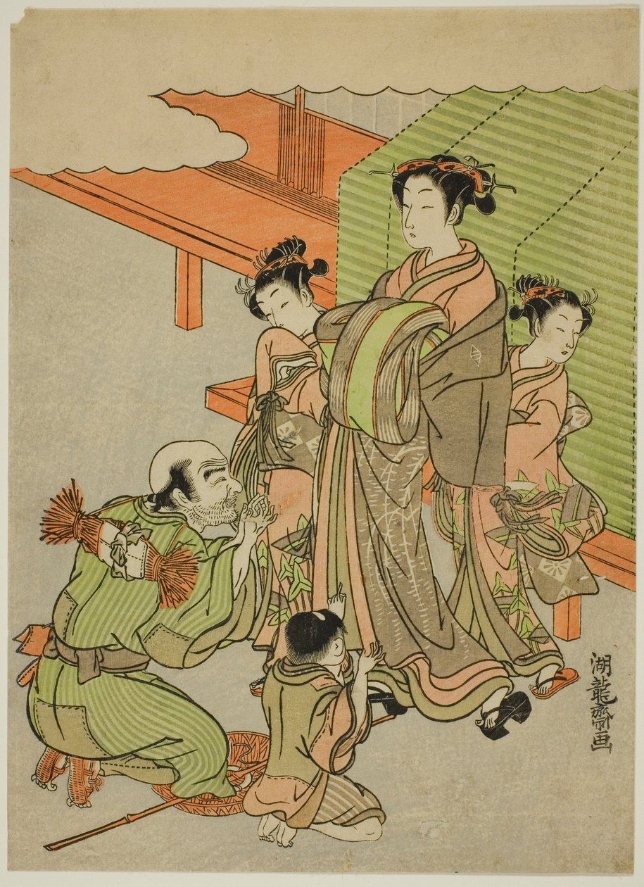 Begging for Alms by Isoda Koryusai