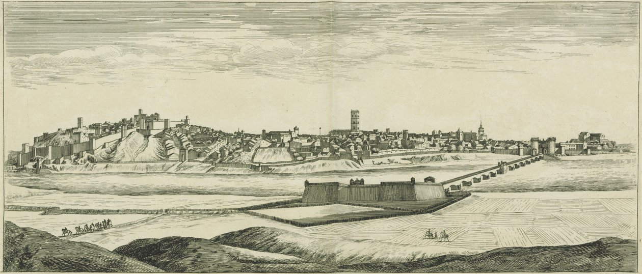 Profile of the City of Badajoz in Spain by Israël Silvestre the Younger