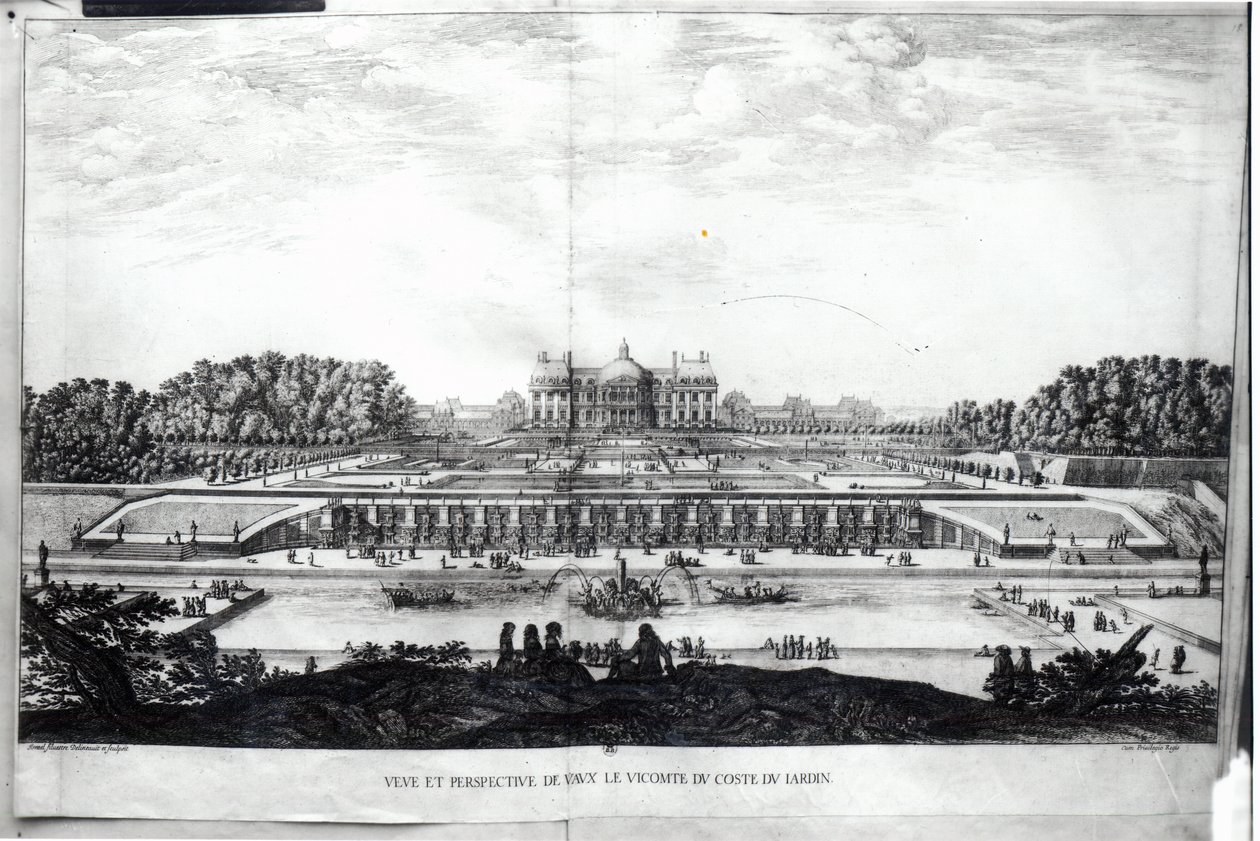 Perspective View of the garden facade of the Chateau of Vaux-le-Vicomte by Israël Silvestre the Younger