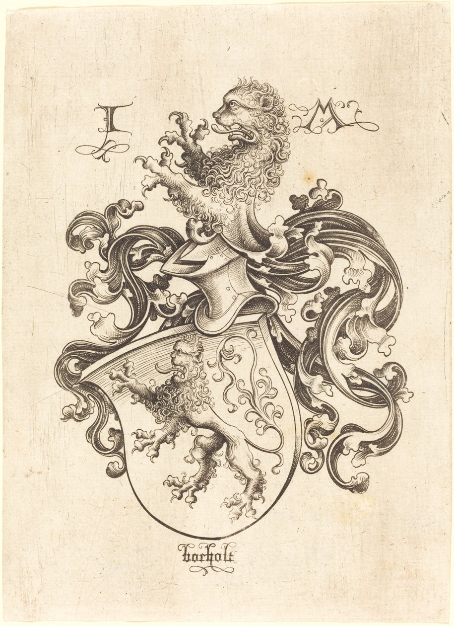 Coat of Arms with Lion by Israhel van Meckenem