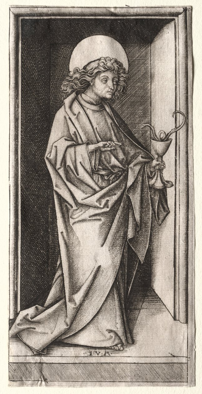 St. John with Serpent in Chalice by Israhel van Meckenem