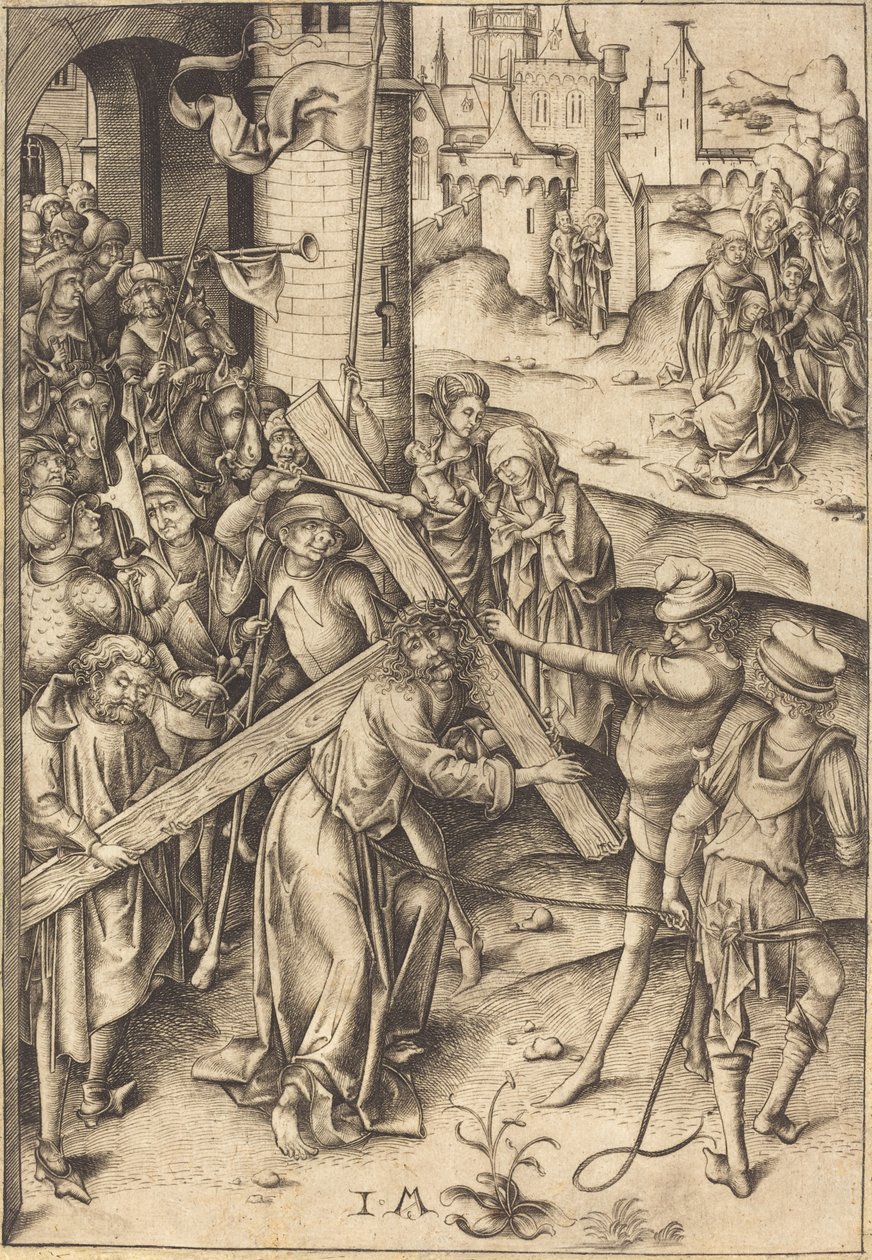 The Bearing of the Cross by Israhel van Meckenem