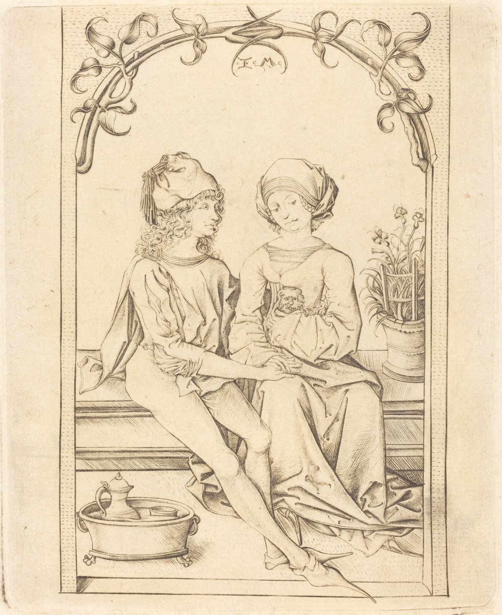 The Lovers by Israhel van Meckenem after Wenzel von Olmutz after Master of the Housebook