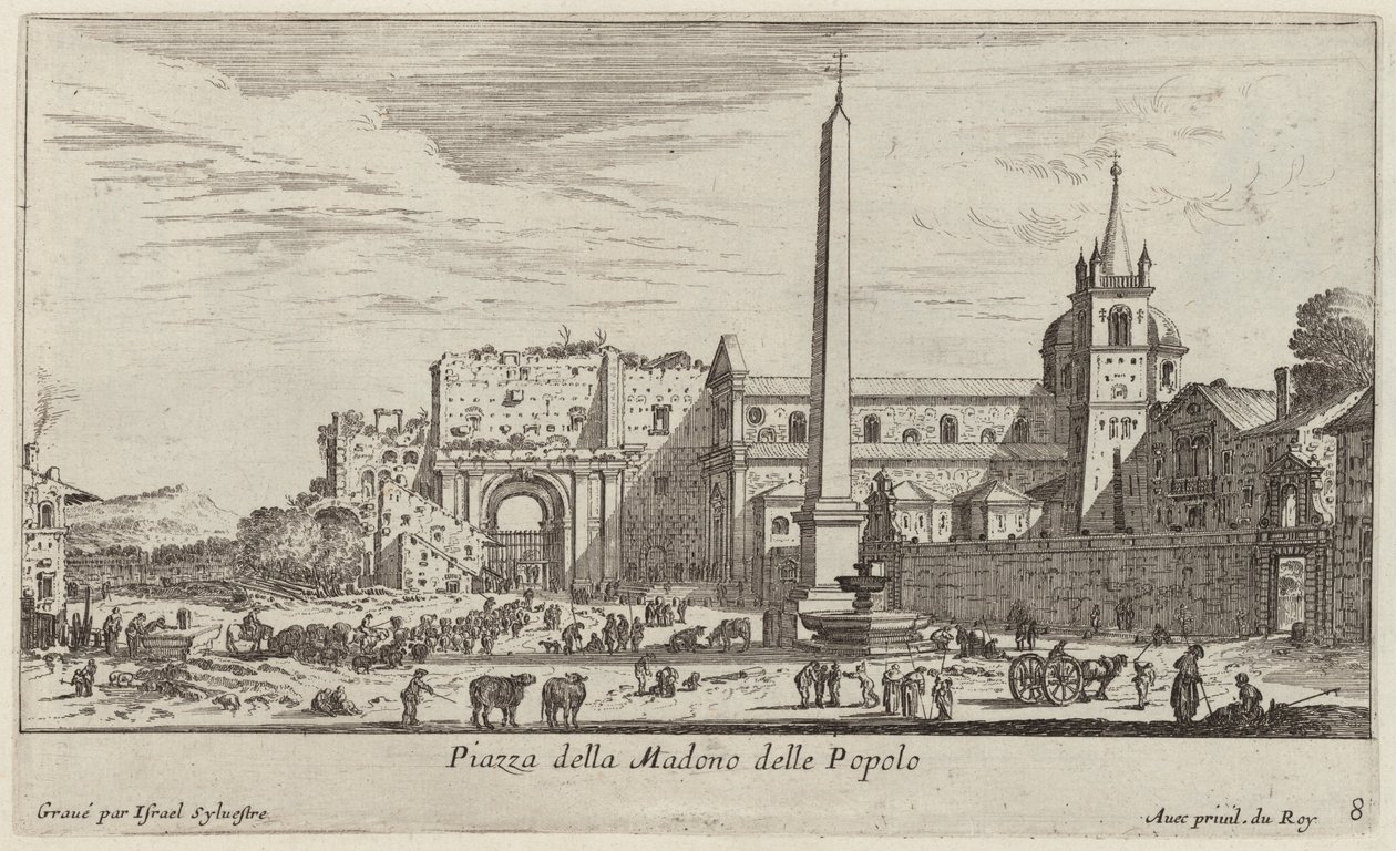 Piazza della Madono delle Popolo by Israël Silvestre