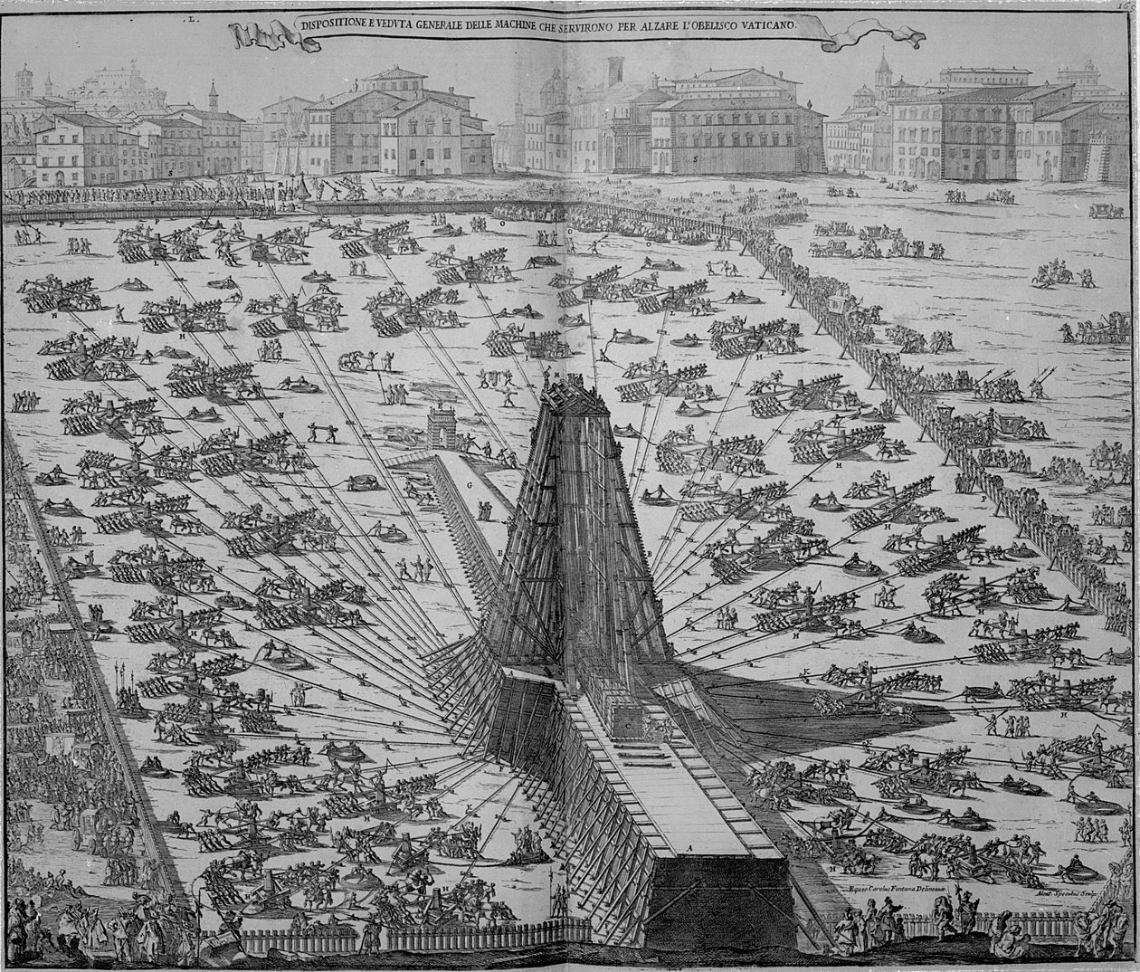 Erecting the Ancient Egyptian Obelisk in St. Peter