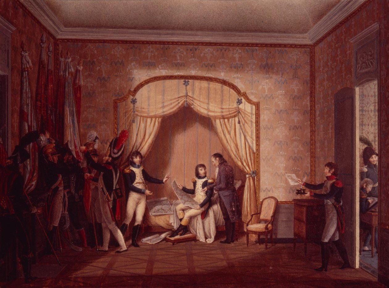 General de Marmont Shows Bonaparte the Captured Flags of Montenetto and Cossaria, 1796 by Italian School