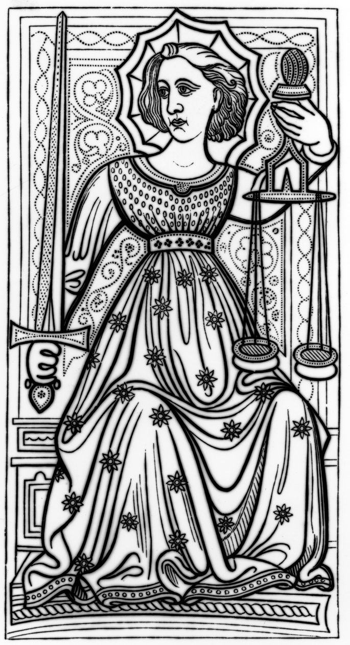 Justice, after a tarot card from the 