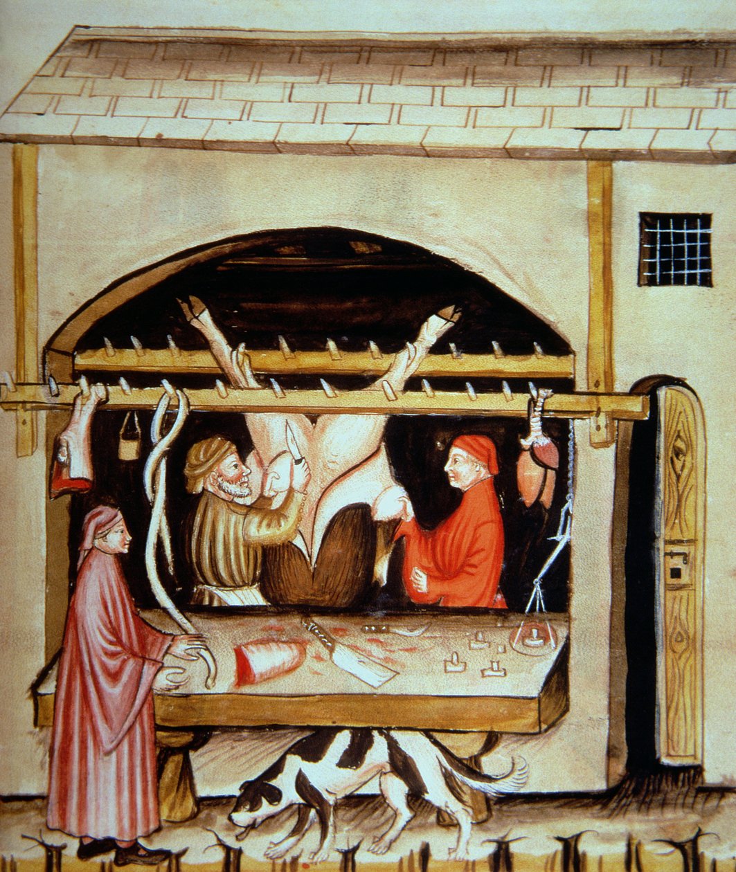 The butchers: Removing the udders, from Tacuinum Sanitatis by Italian School