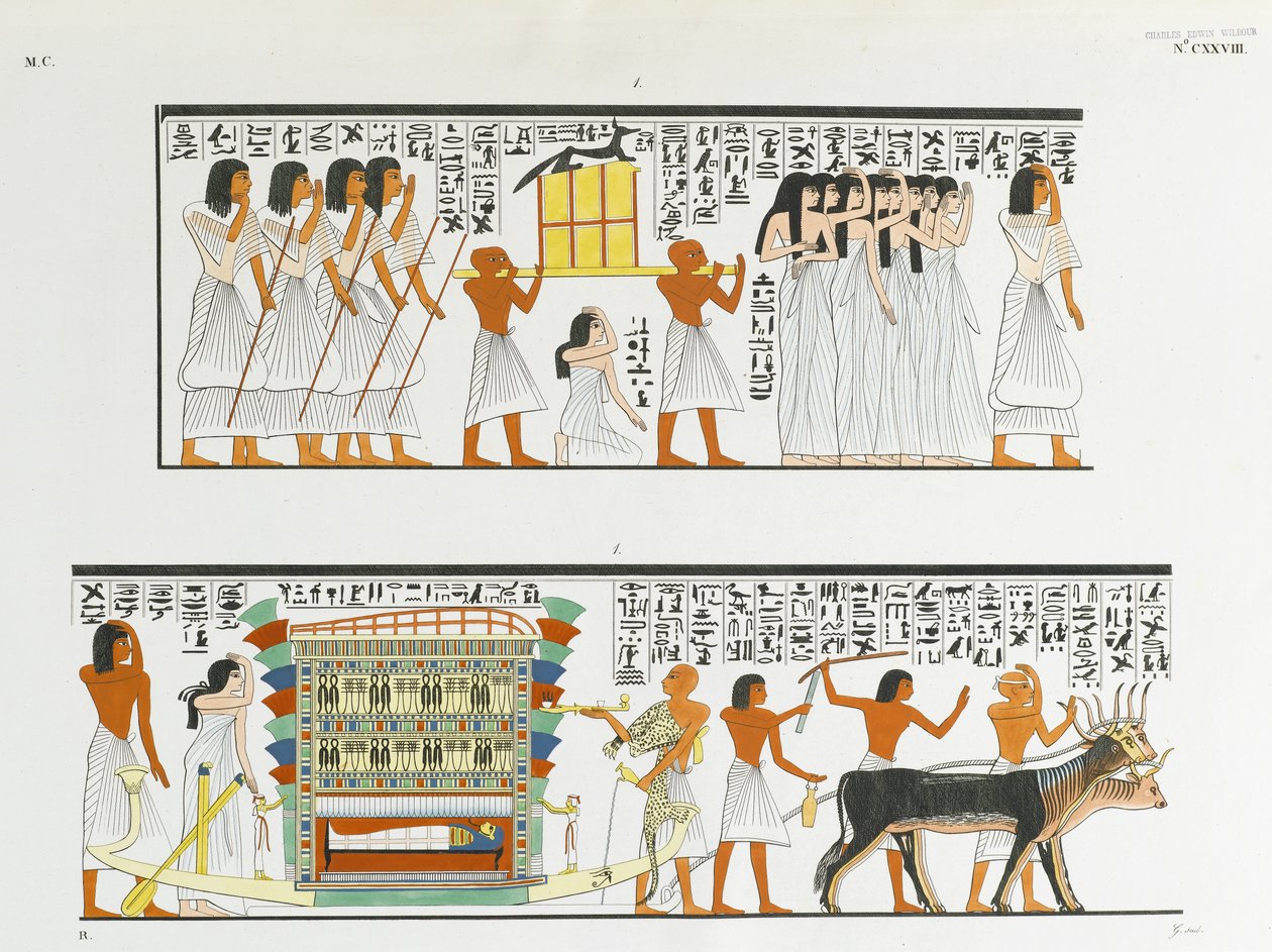 Procession accompanying the mummy to the tomb by Italian School