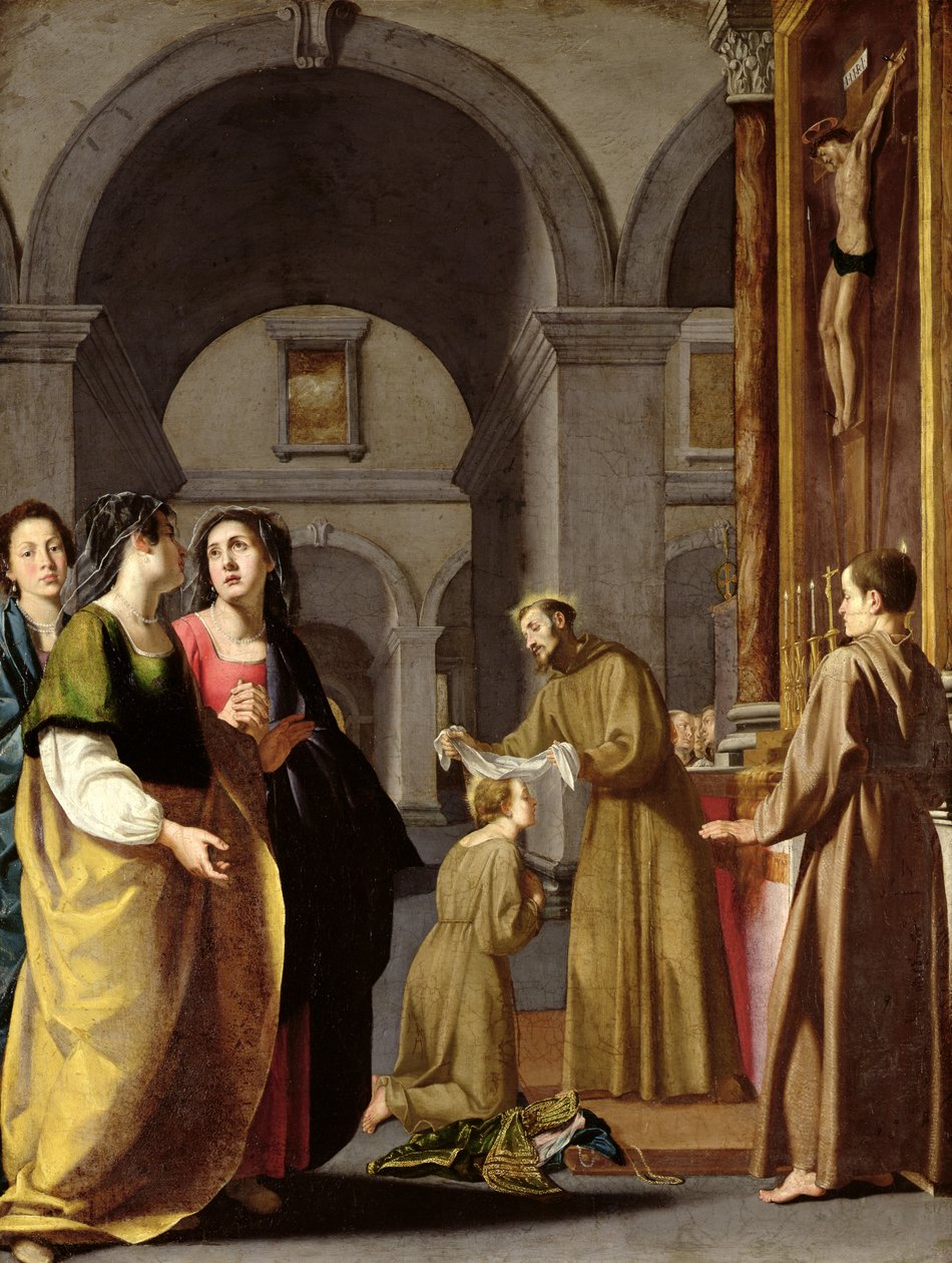 St. Clare Receiving the Veil from St. Francis of Assisi by Italian School