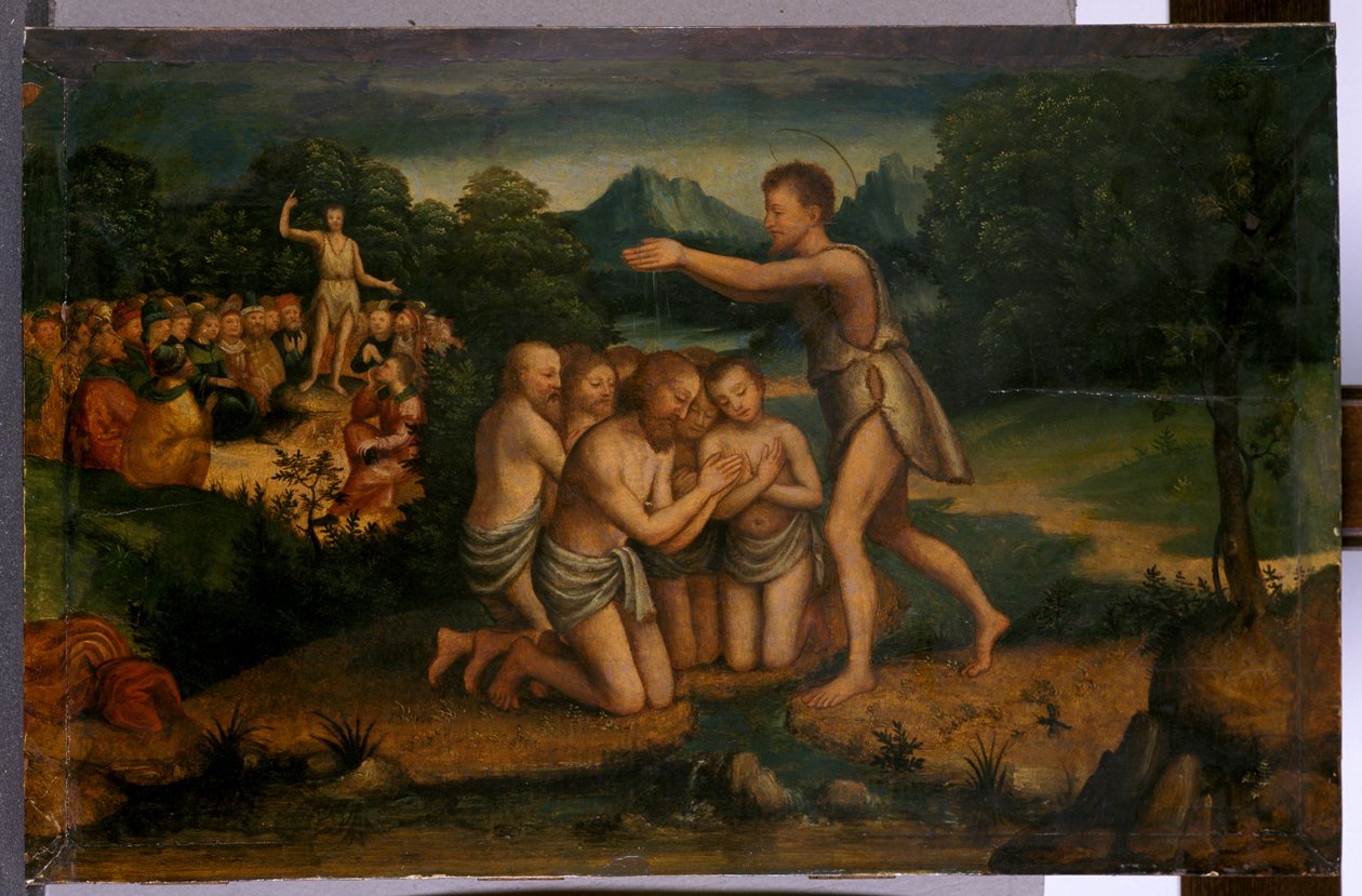 St. John Preaching and Baptising by Italian School