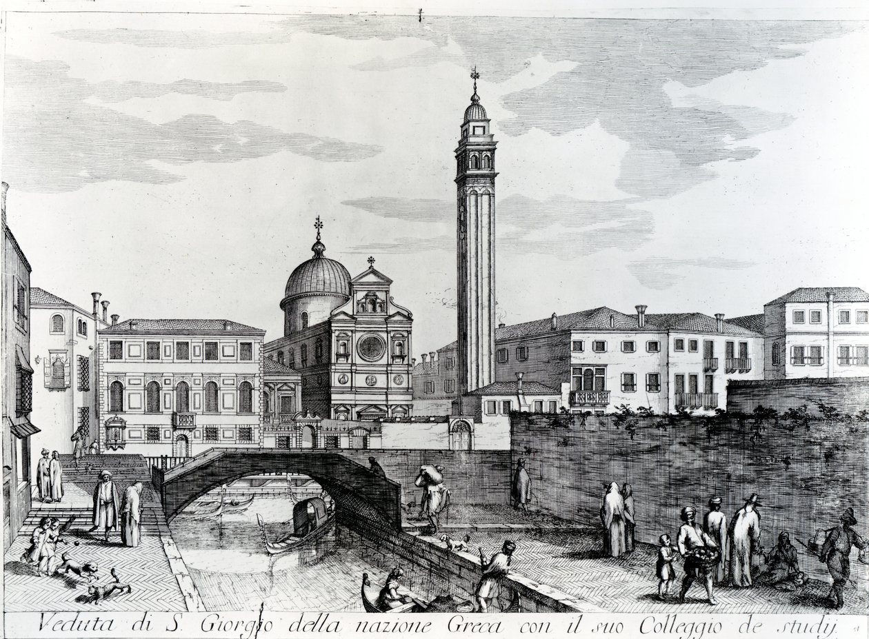 View of San Giorgio dei Greci and the Flanginian School, Venice by Italian School
